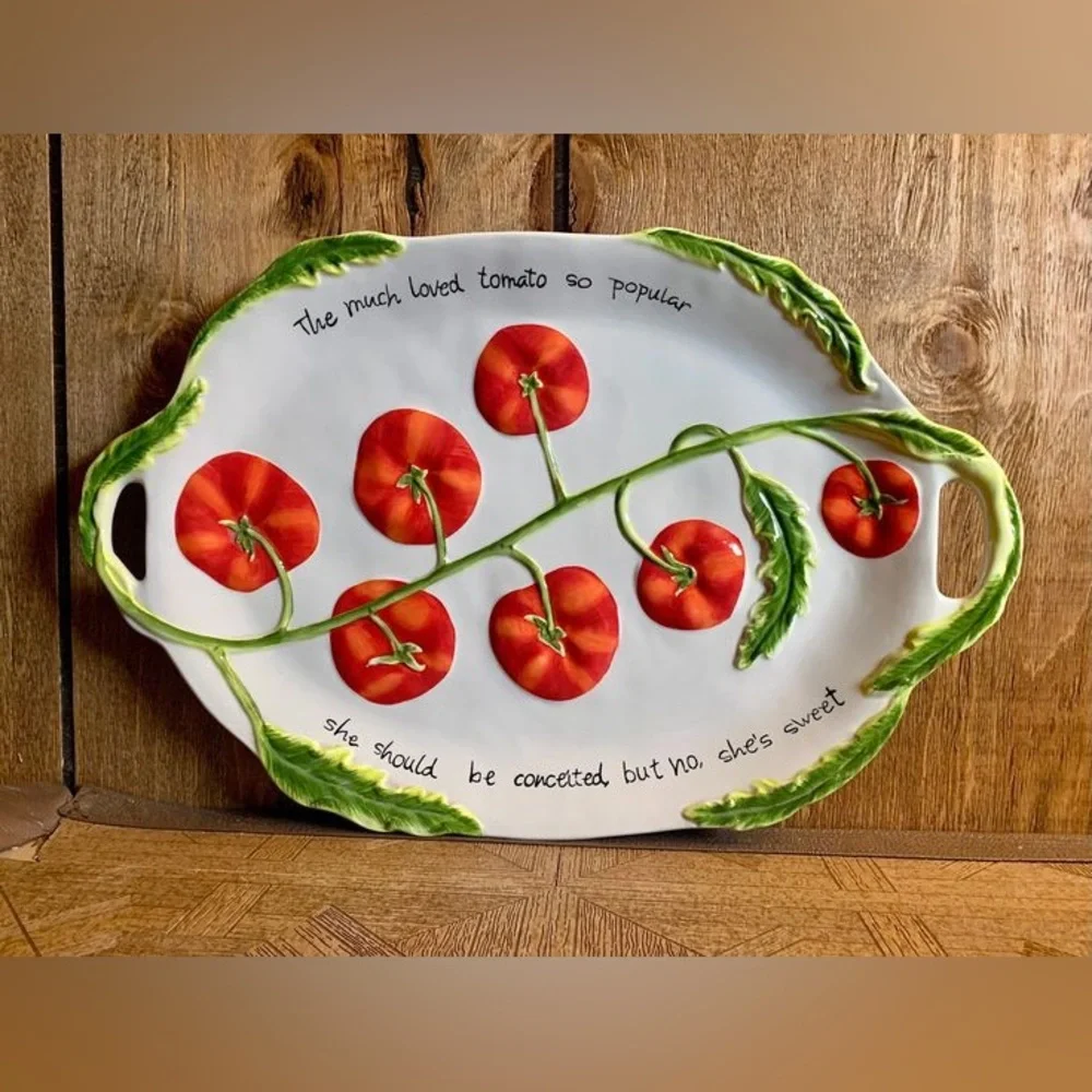 Certified international  Judy Phipps Hand-Painted Tomato Serving Platter